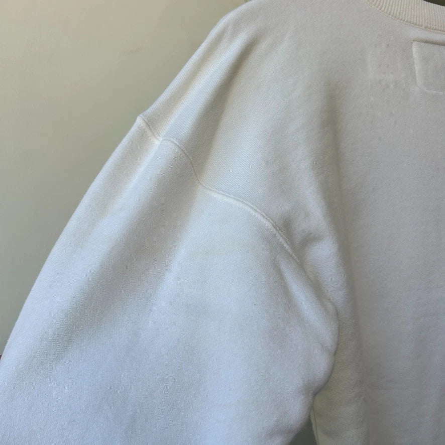 I.S. Issey Sport | 1980s Issey Miyake Puff Logo White French Terry Sweater sz S