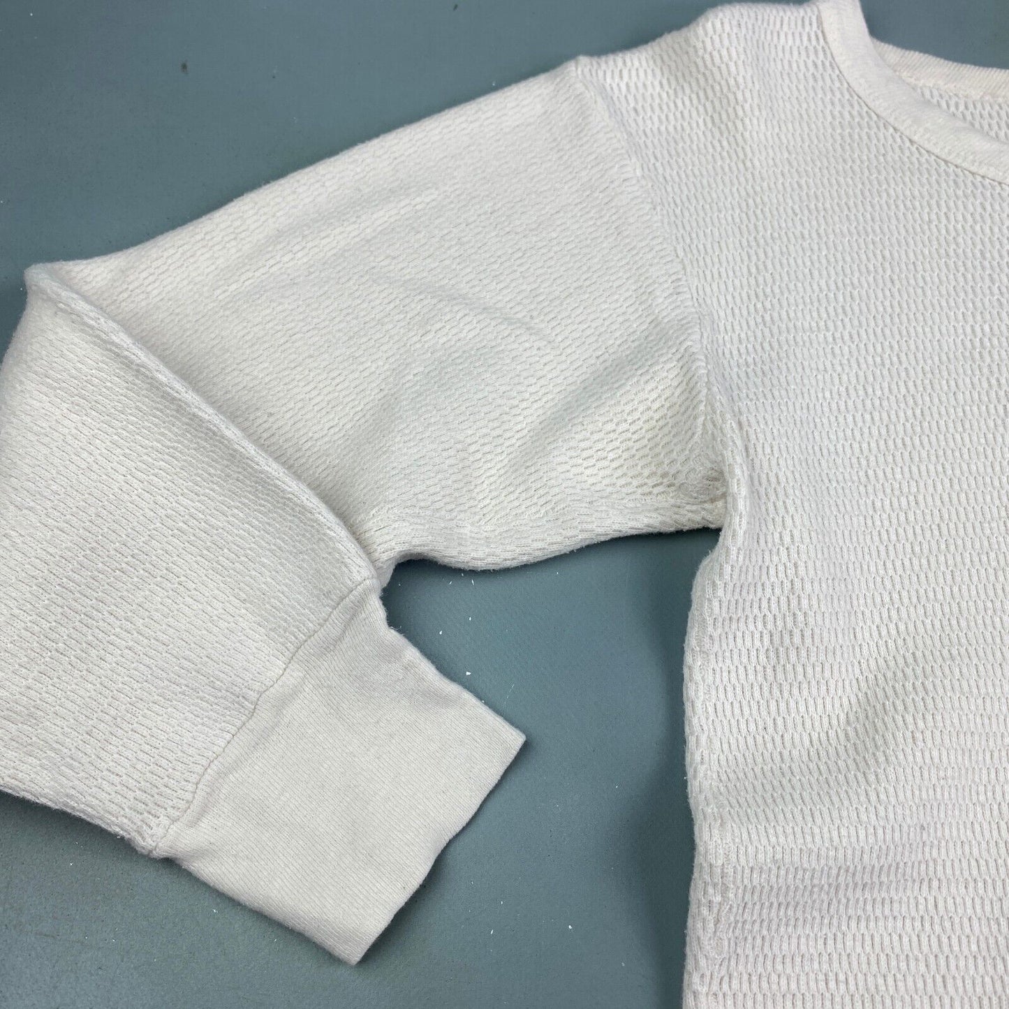 VINTAGE Blank Thermal Long Sleeve T-Shirt sz Medium Adult