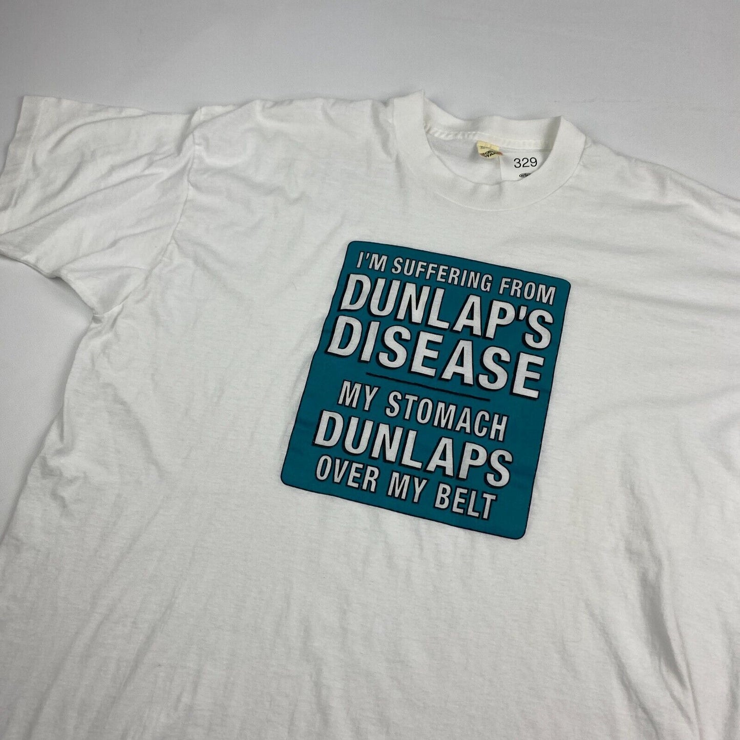 VINTAGE 90s Suffering From Dunlap's Disease Joke Graphic T-Shirt sz XXL Men