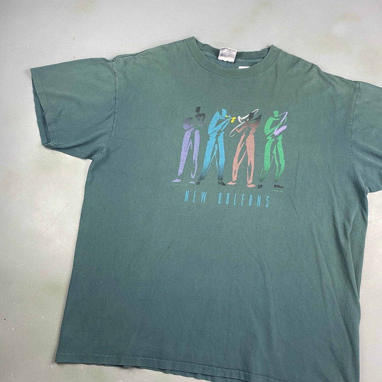 VINTAGE 90s New Orleans Faded Music T-Shirt sz XXL Men Adult