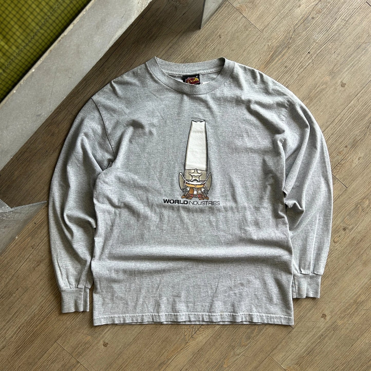 World Industries | VTG 90s Skateboarding Cowboy Long Sleeve T-Shirt sz L