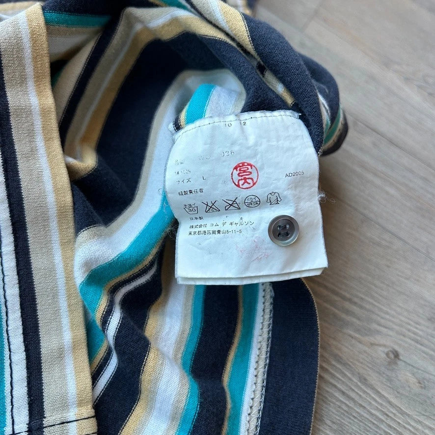VINTAGE 2005 | Junya Watanabe Comme Des Garcons Man Striped Henley T-Shirt sz L
