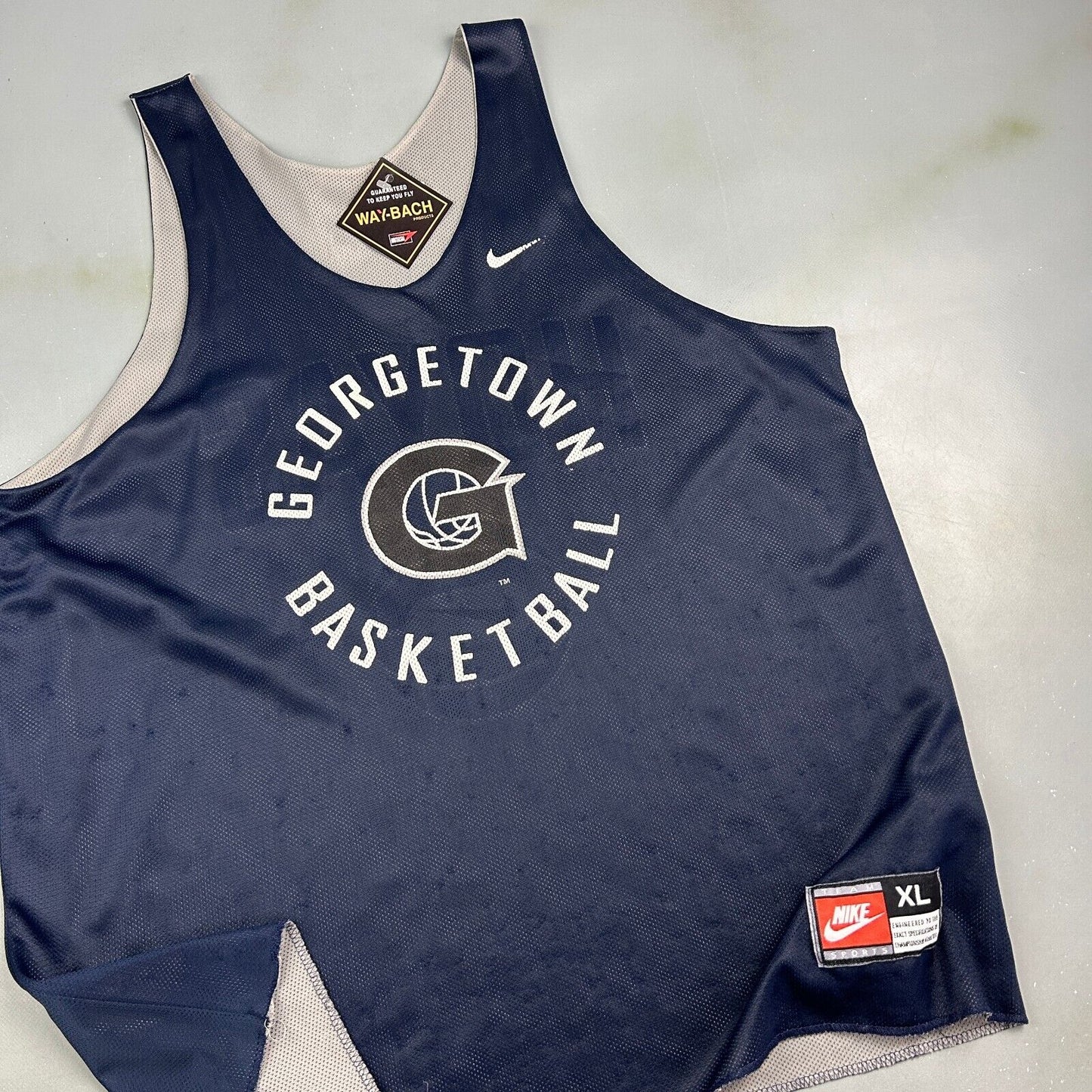 VINTAGE 90s Georgetown Hoyas NIKE Basketball Reverse Pinnie Jersey sz XL Adult