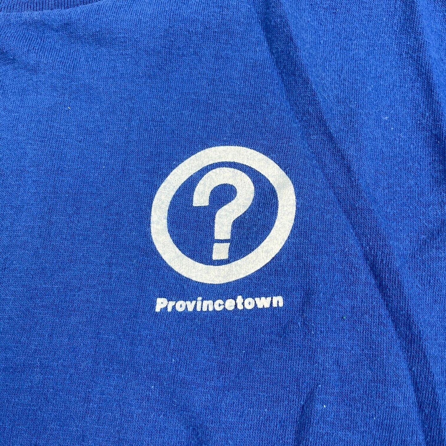 VINTAGE Provincetown Blue Single Stitch Shirt Adult Large Black Men 90s