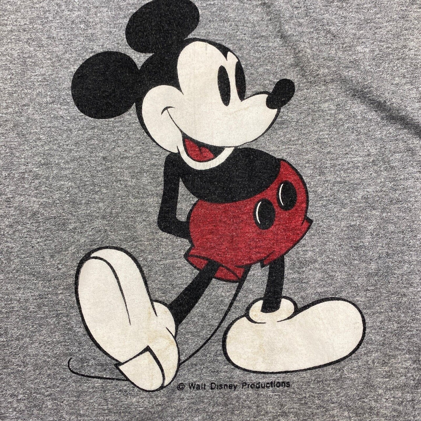 VINTAGE 90s Mickey Mouse Cartoon Grey Ringer T-Shirt sz XS Men Adult