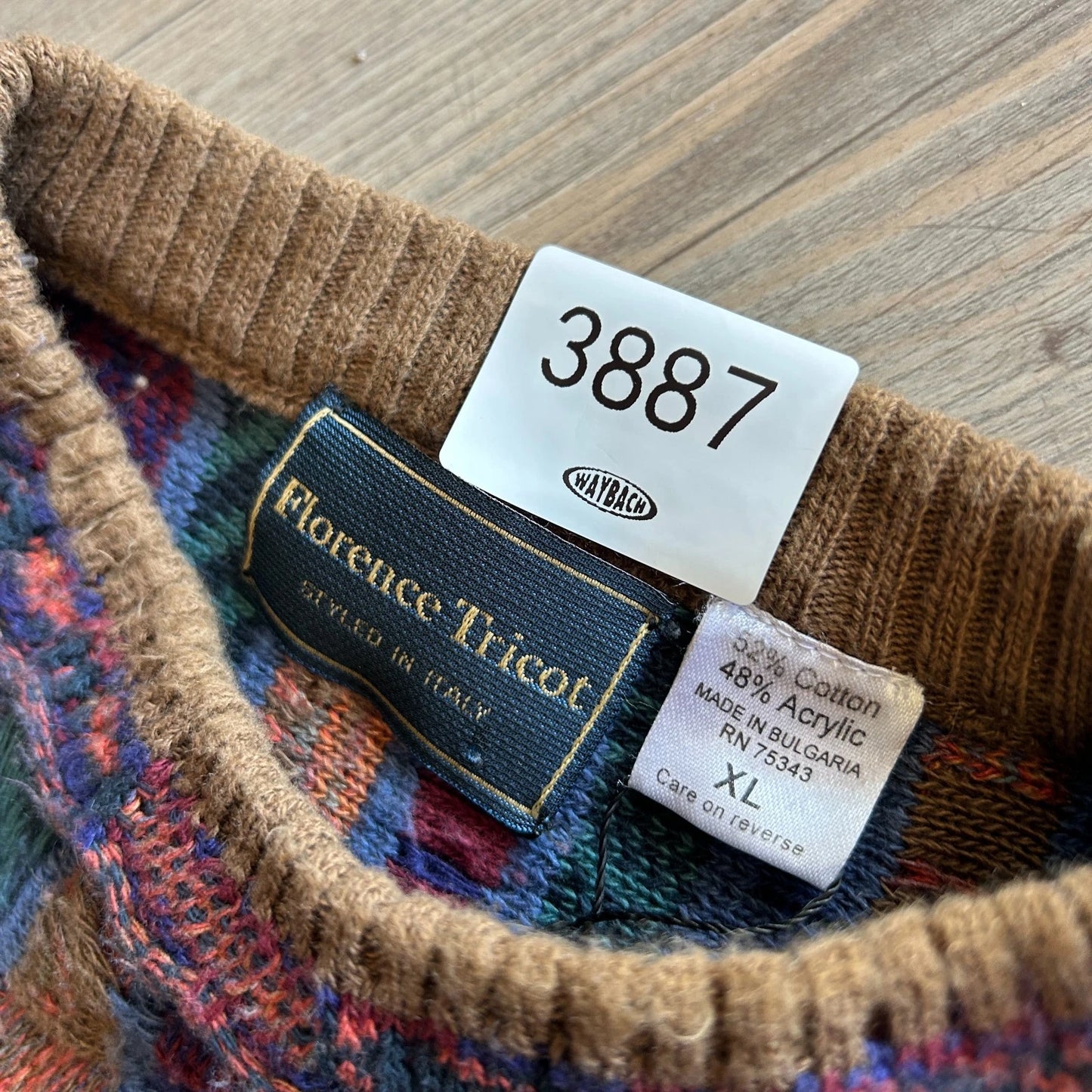 VINTAGE 90s | Florence Tricot Coogi Style 3D Knit Sweater sz L/XL