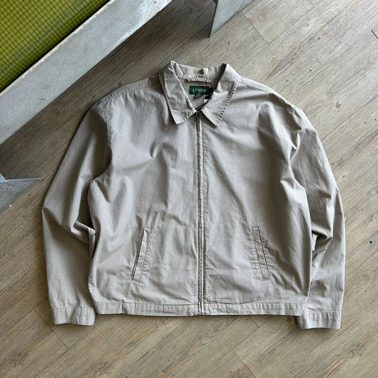 VINTAGE 90s | J.Crew Plaid Check Cotton Canvas Harrington Jacket sz L