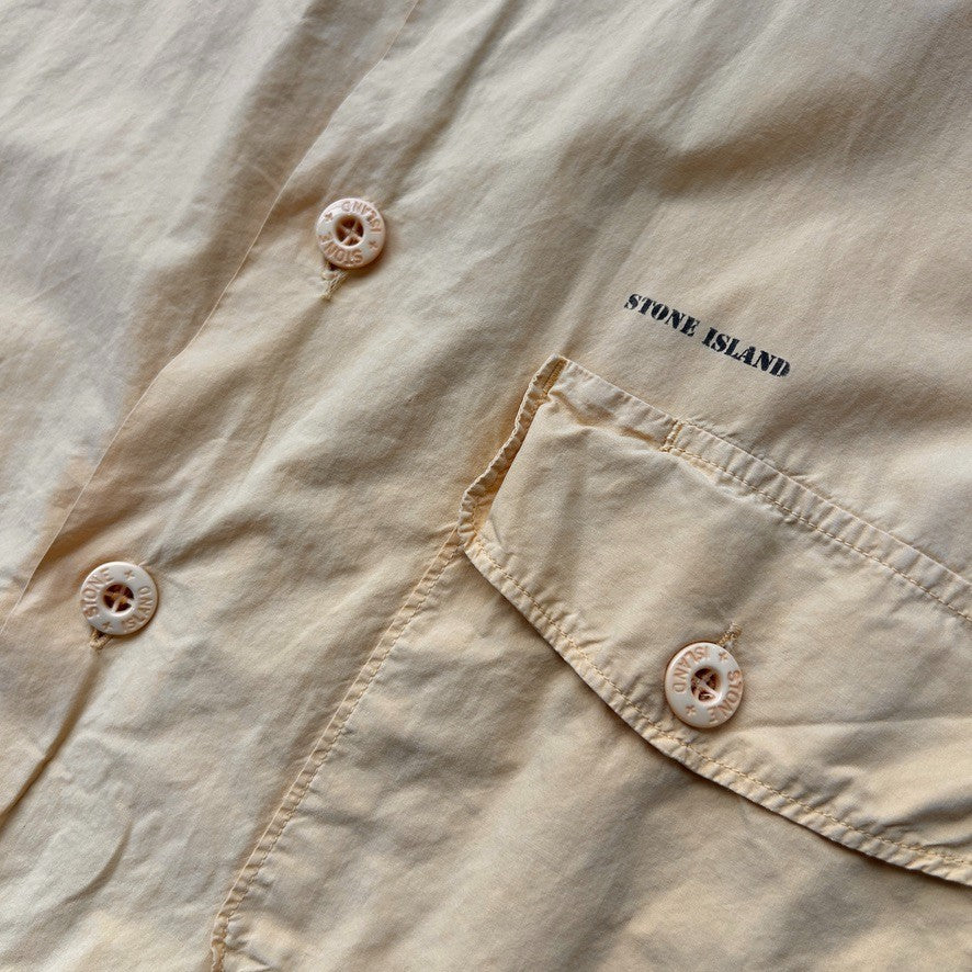 1997 S/S Stone Island | Cotton Short Sleeve Button Down Shirt sz L
