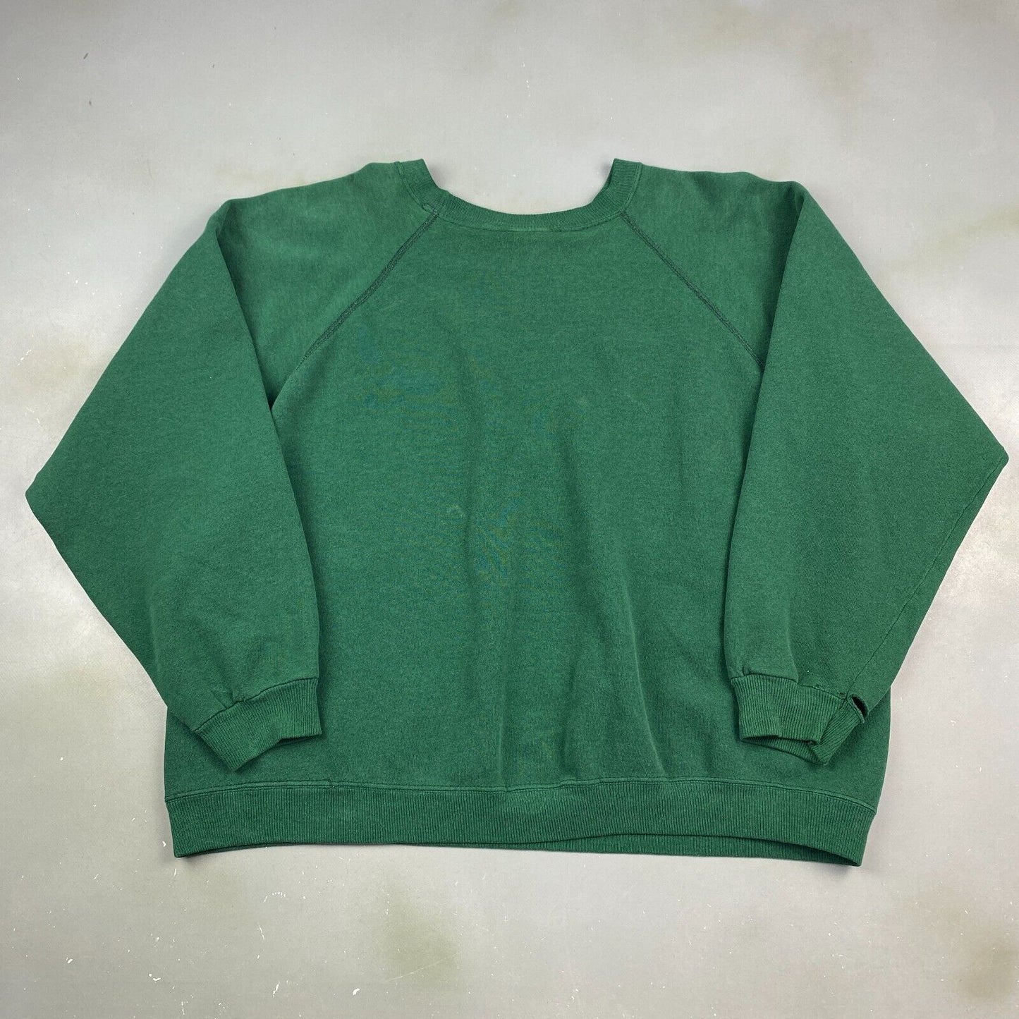 VINTAGE 90s Hanes Blank Green Crewneck Sweater sz X-Large Men MadeinUSA