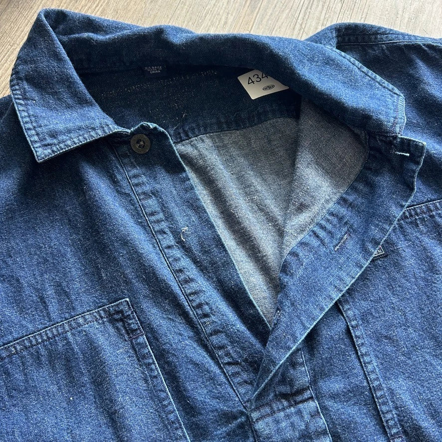 VINTAGE | Polo Sport Ralph Lauren Denim 1/4 Button Down Shirt sz XL