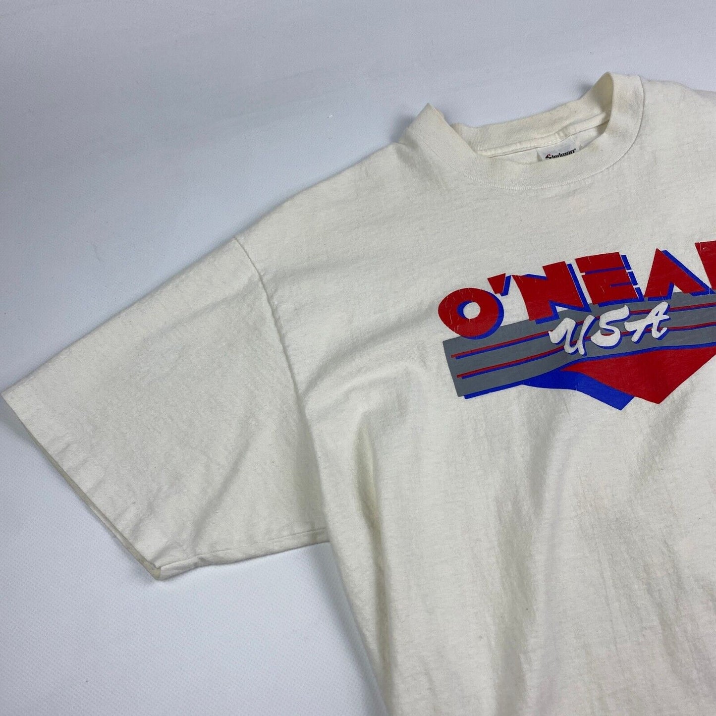 VINTAGE 90s O'Neal Action Wear White T-Shirt sz Large Men
