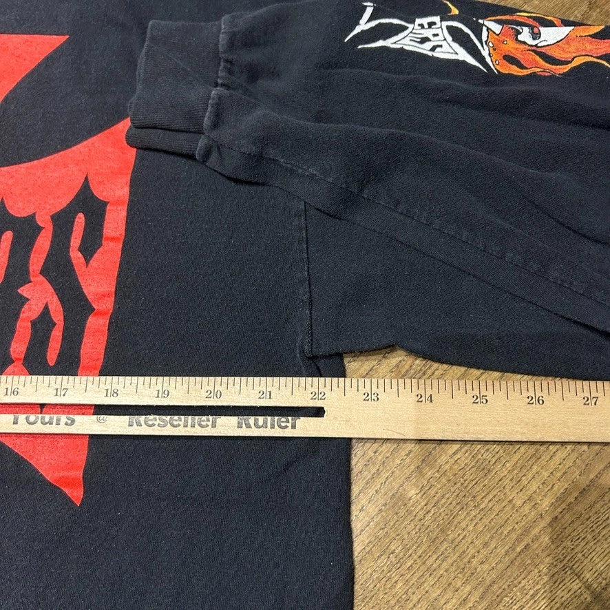 VINTAGE | West Coast Choppers Skull Flames Long Sleeve T-Shirt sz XL
