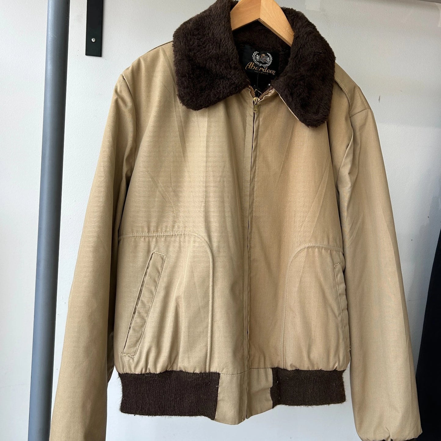 VINTAGE | Aberdeen Faux Fur Collar Bomber Jacket sz L 44