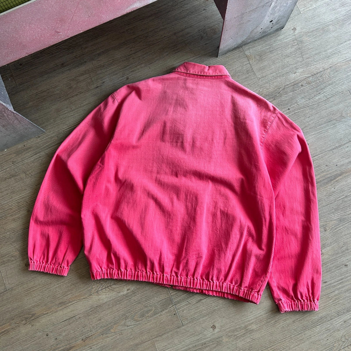 1990s | Polo by Ralph Lauren Sun Faded Pink Vintage Harrington Jacket sz M