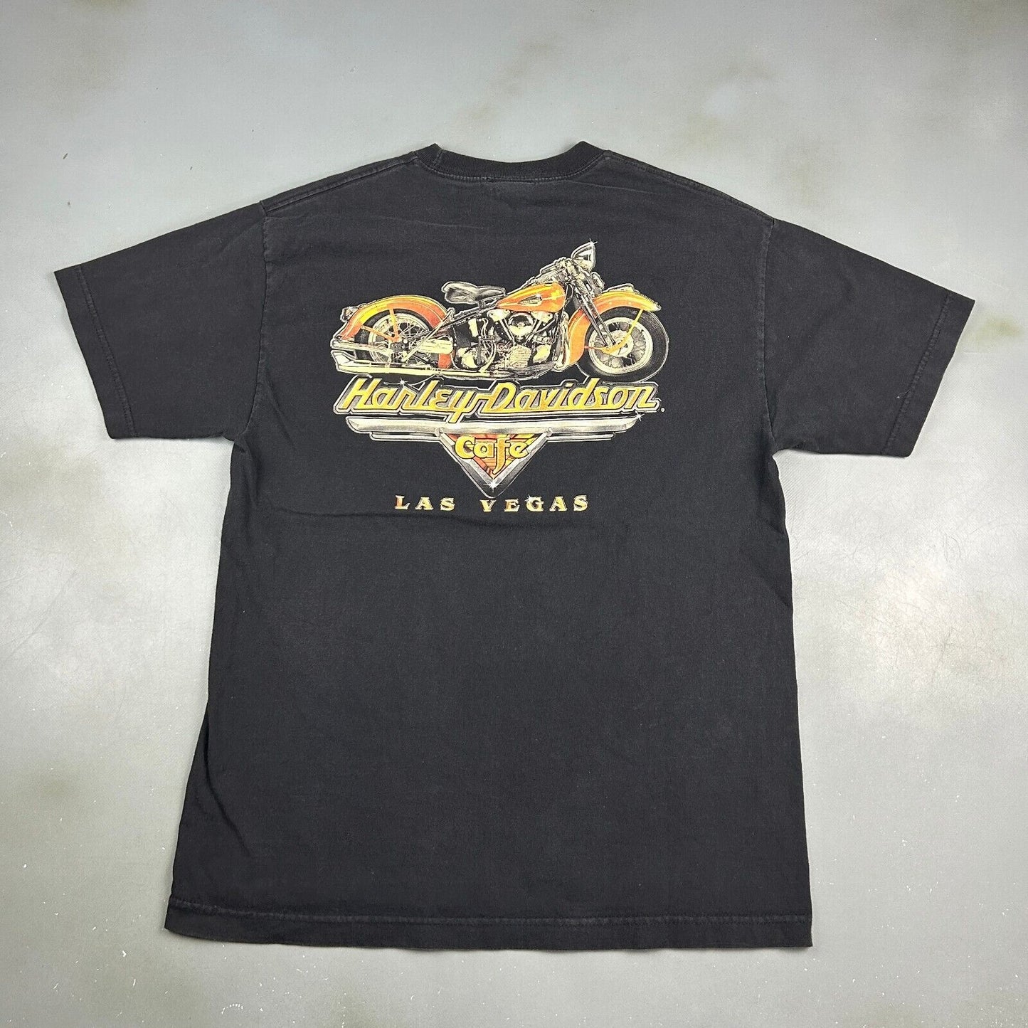 VINTAGE Harley Davidson Cafe Las Vegas Black Biker T-Shirt sz Medium Adult
