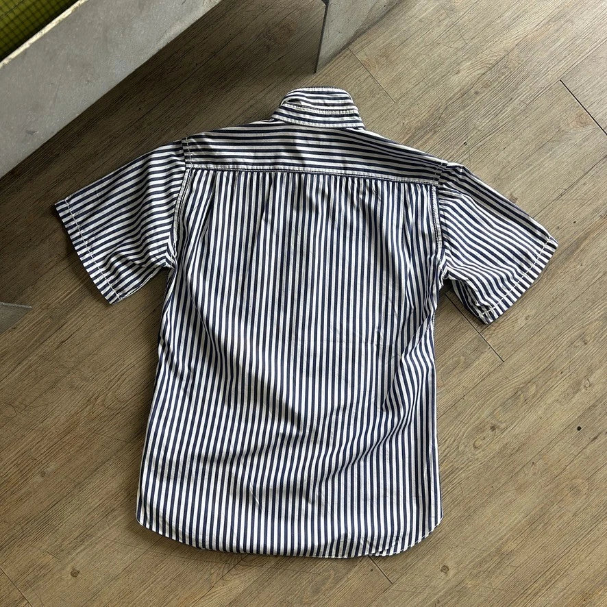 Comme Des Garcons Homme | Gingham Pinstriped Short Sleeve Button Down Shirt sz S