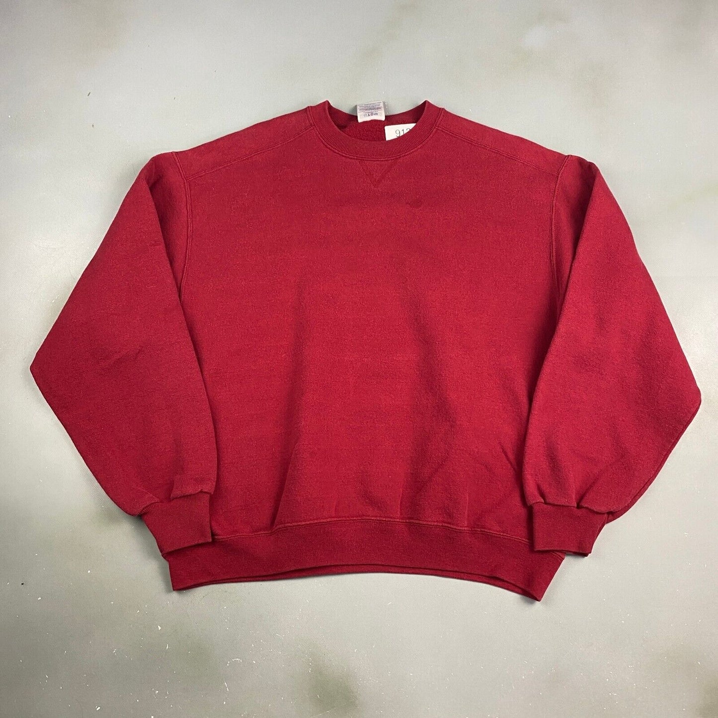 VINTAGE 90s Blank Red Jerzees Crewneck Sweater sz Large Men Adult