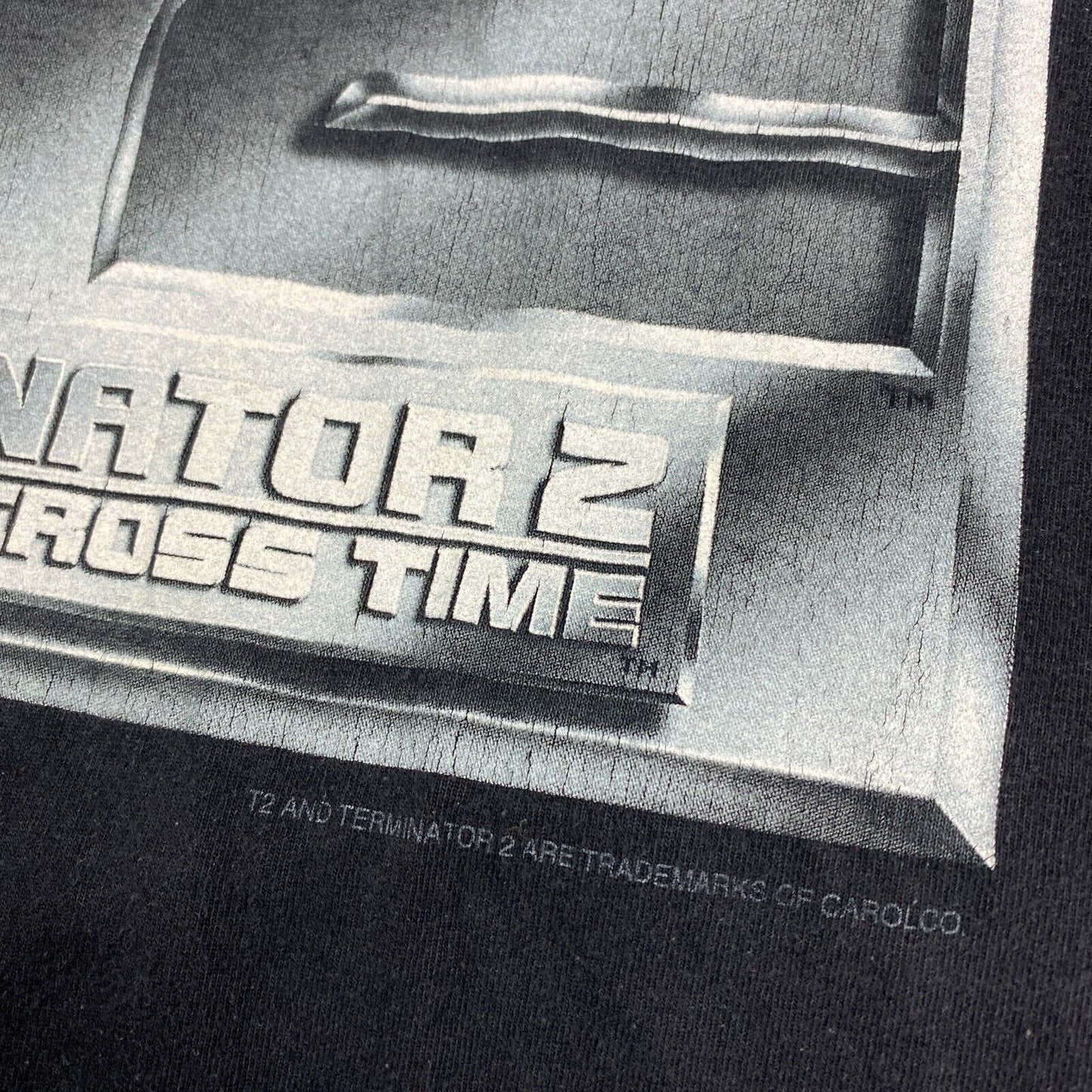 VINTAGE 90s Terminator 2 Universal Studios Movie T-Shirt sz M-L Men