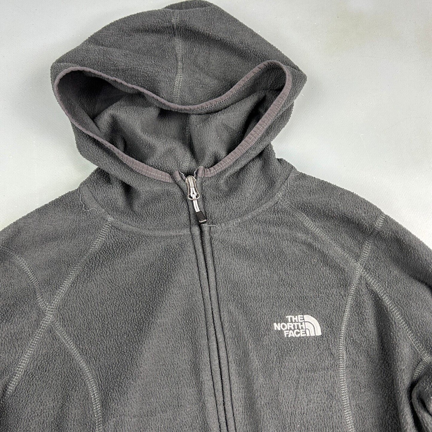 VINTAGE The North Face Grey Hooded Tech Fleece Sweater sz Medium Womens Adult