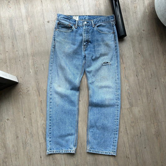 VINTAGE | LEVI'S 505 Faded Blue Denim Jeans Pants sz W33 L29