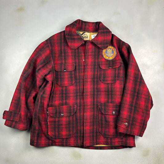 VINTAGE 70s | Woolrich Ontario Hunters Wool Plaid Flannel Lined Jacket sz XL