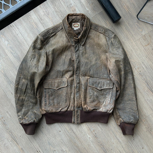 VINTAGE | Banana Republic A2 Flight Leather Bomber Jacket sz 44 M/L