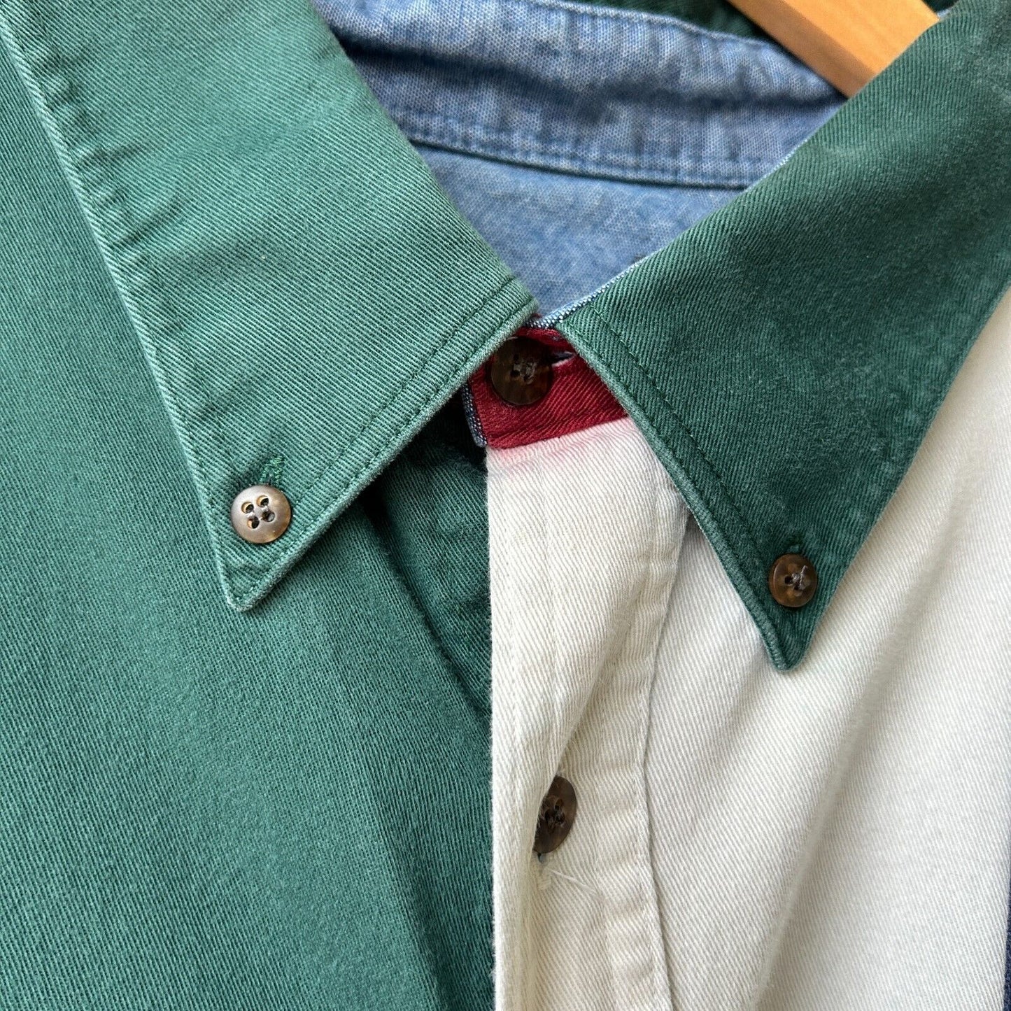 VINTAGE 90s | Vertical Color Block Button Down Shirt sz XXL