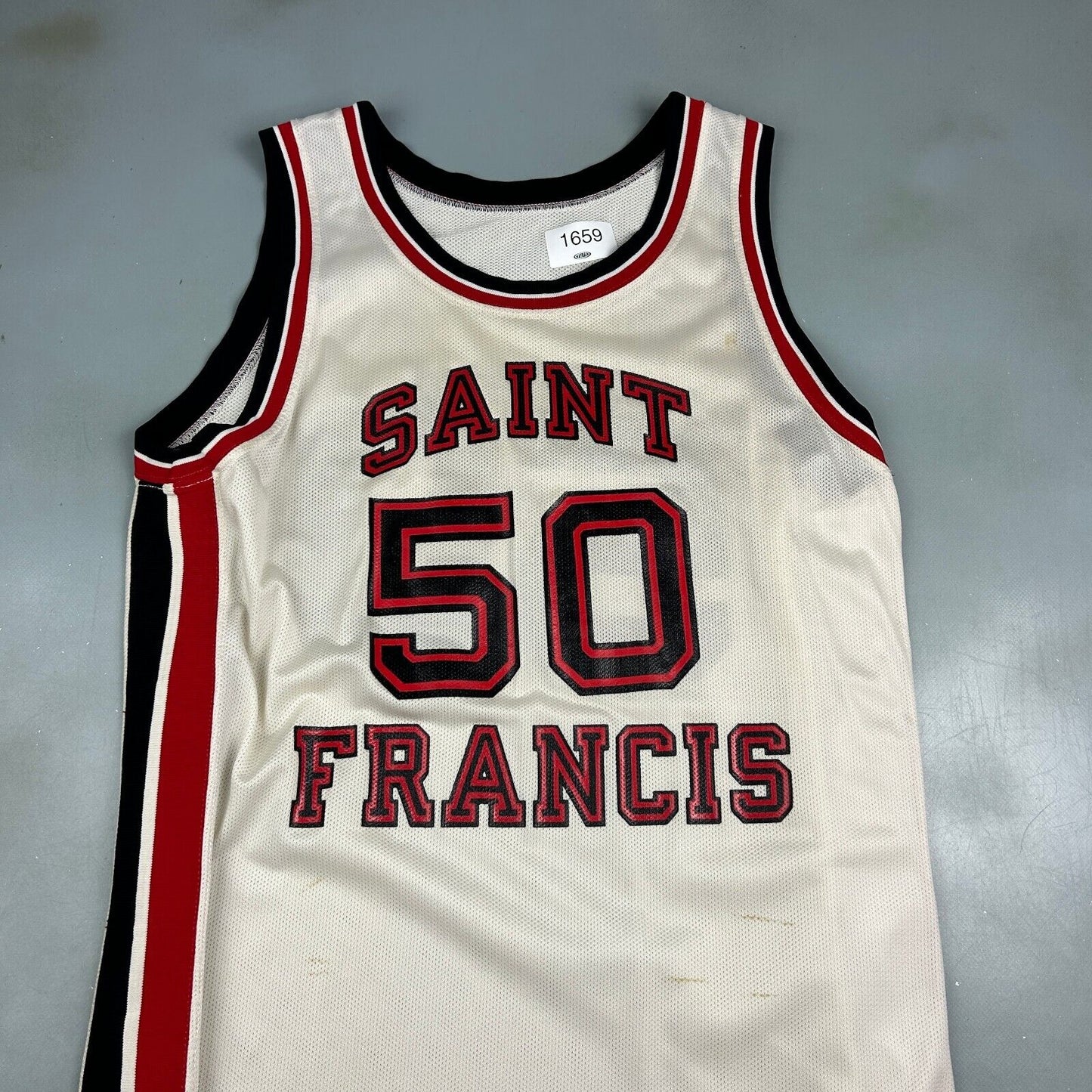 VINTAGE 90s | Saint Francis #50 Champion Basketball Jersey sz 46 Tall Adult
