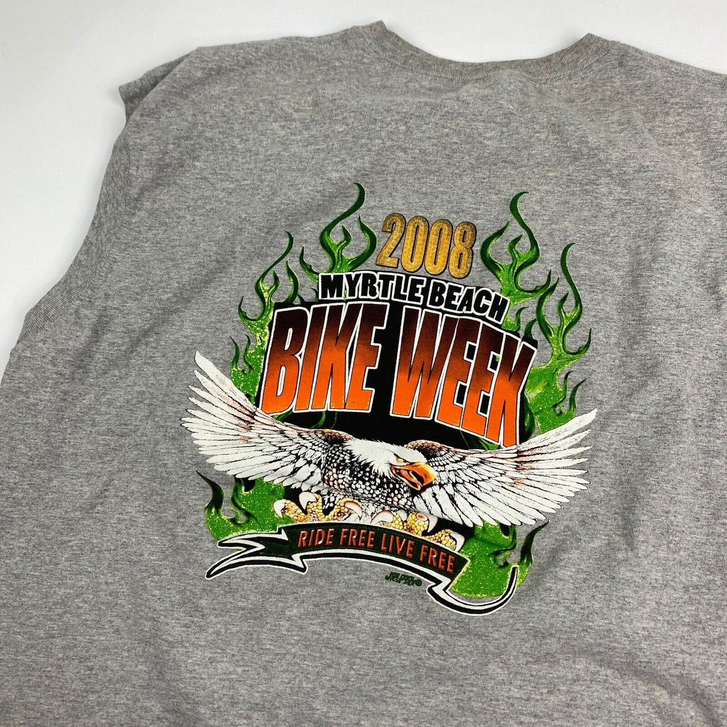 VINTAGE Myrtle Beach Bike Week Sleeveless Tank Grey T-Shirt sz XXL Men