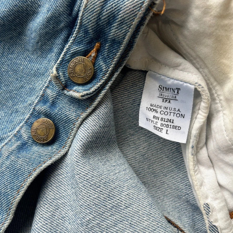 VINTAGE | Armani Jeans Denim Trucker Jacket sz L