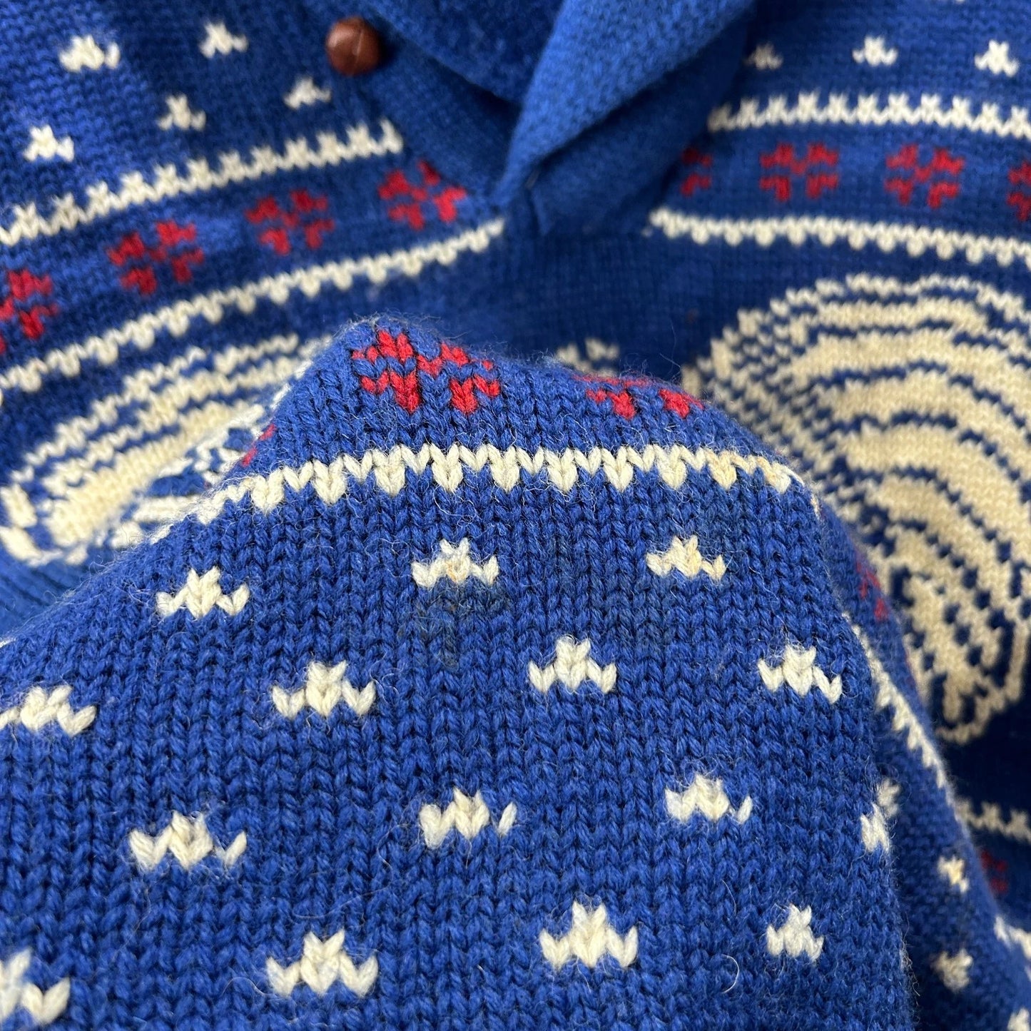 VINTAGE | Ralph Lauren RUGBY Indian Head Shawl Knit Sweater sz L