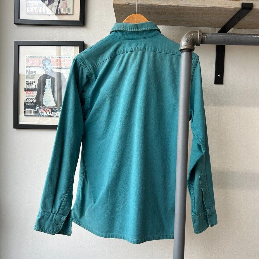 VINTAGE 90s | L.L Bean Chamois Cloth Teal Button Down Shirt sz XS-S
