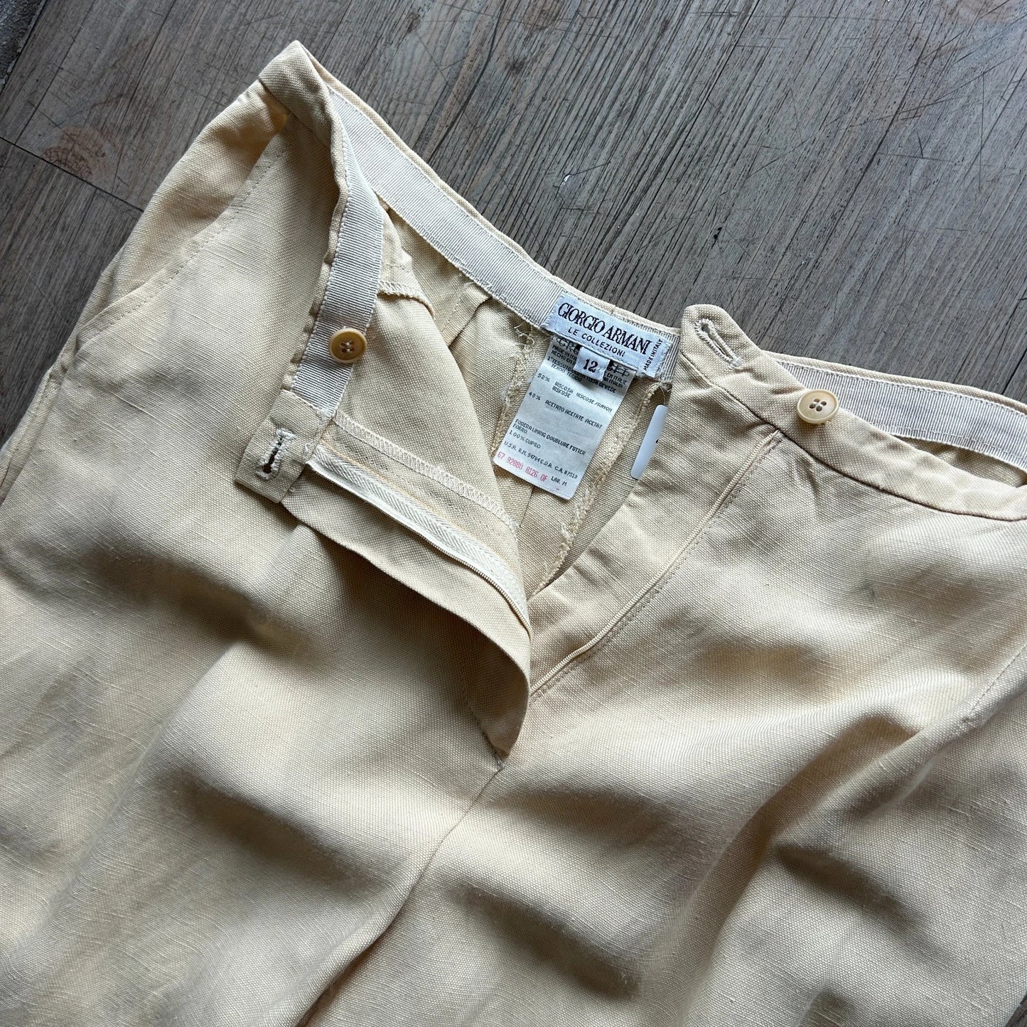 VINTAGE | Giorgio Armani Le Collezioni Cream Trouser Pants sz 12 W29 L30