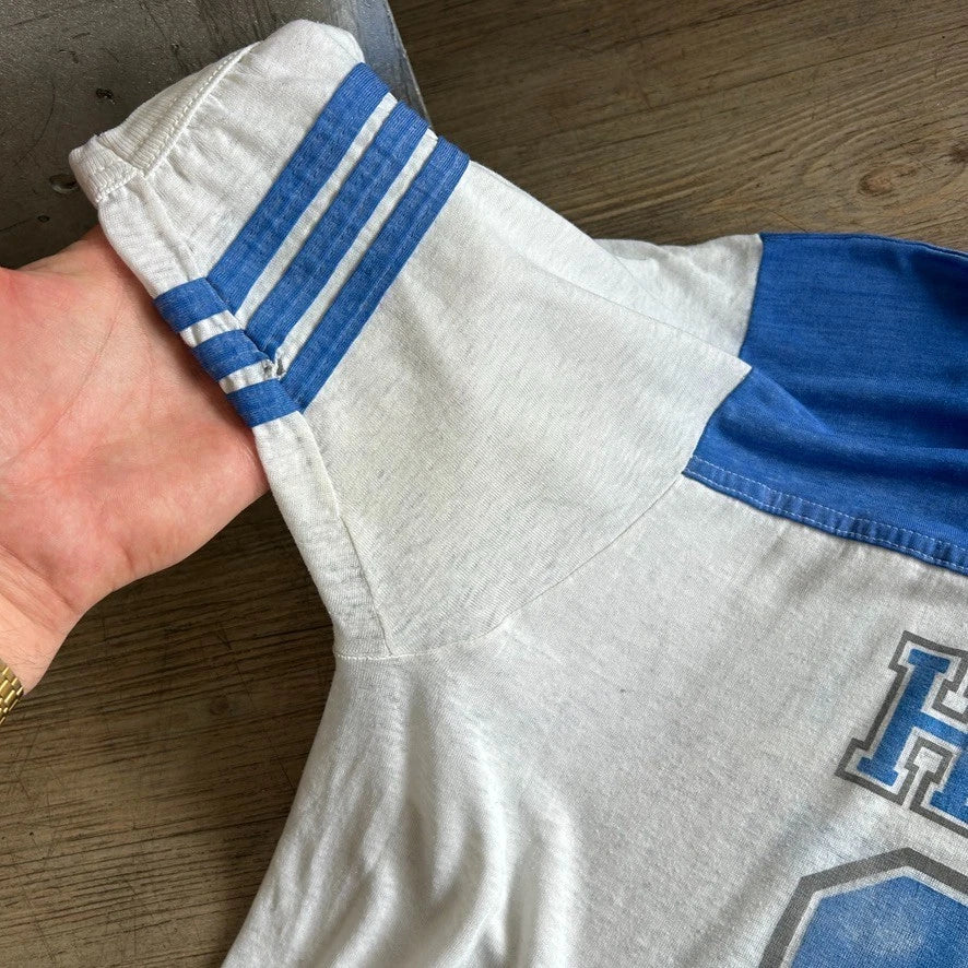 1980s | HAWAII #85 Thrashed Thin Cotton Vintage Football Jersey T-Shirt sz XL