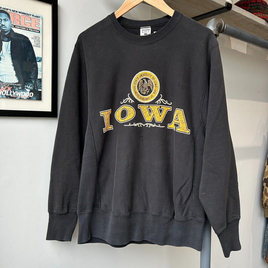 VINTAGE 90s | Iowa College Heavyweight Crew Sweater sz M