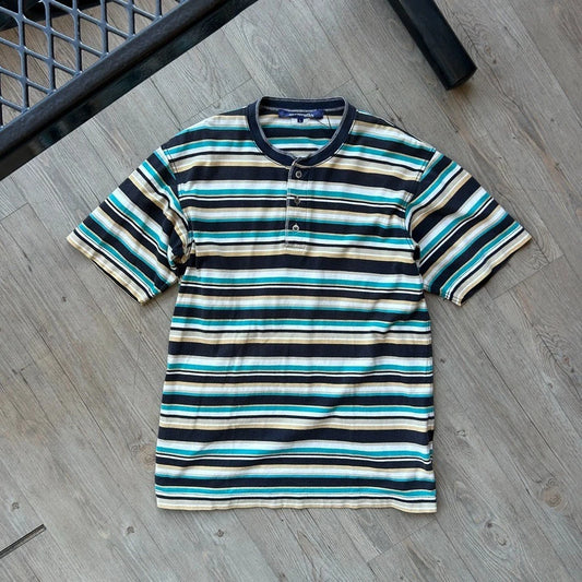 VINTAGE 2005 | Junya Watanabe Comme Des Garcons Man Striped Henley T-Shirt sz L