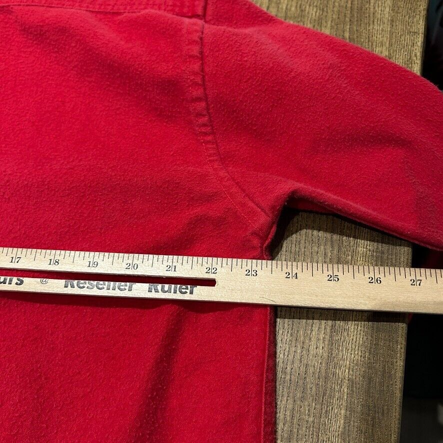 VINTAGE 90s | Eddie Bauer Chamois Cloth Red Button Down Shirt sz L