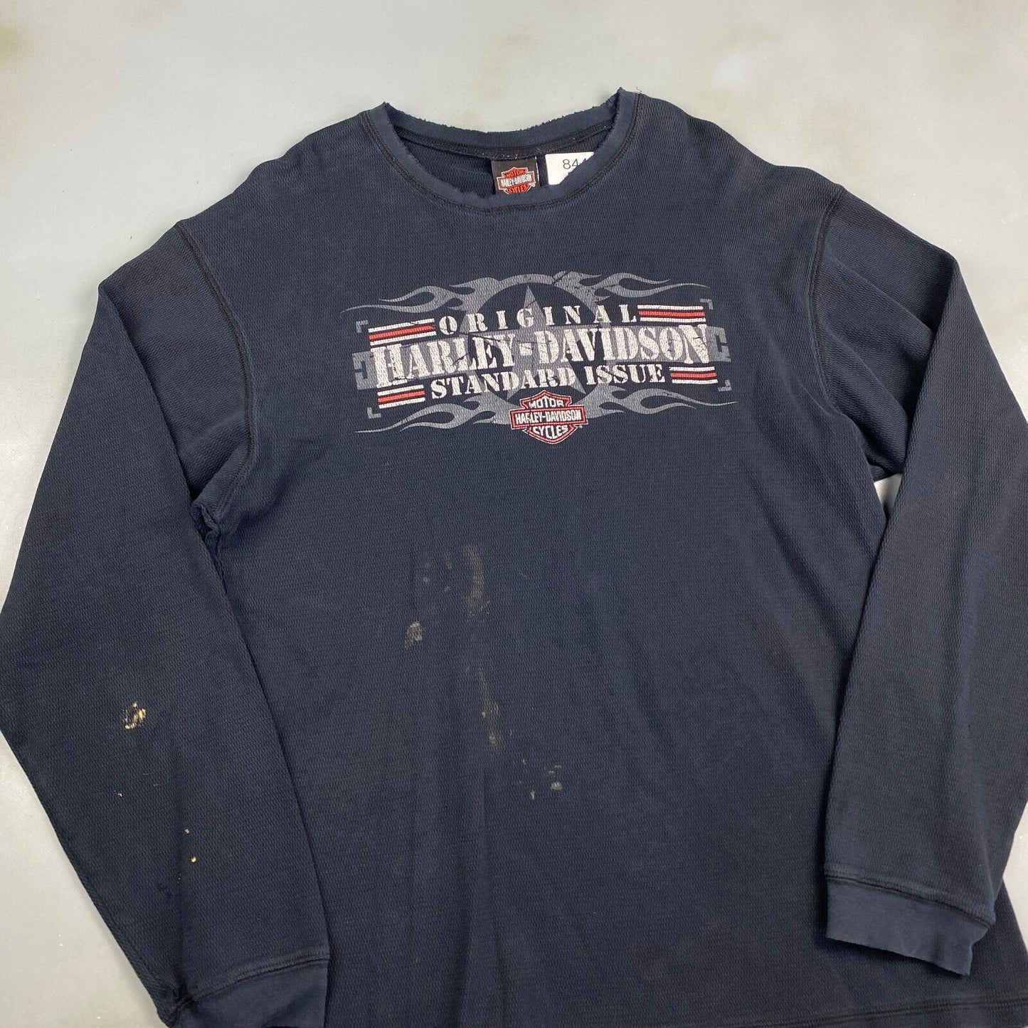VINTAGE Harley Davidson Biker Thermal Long Sleeve Black T-Shirt sz XL Men Adult