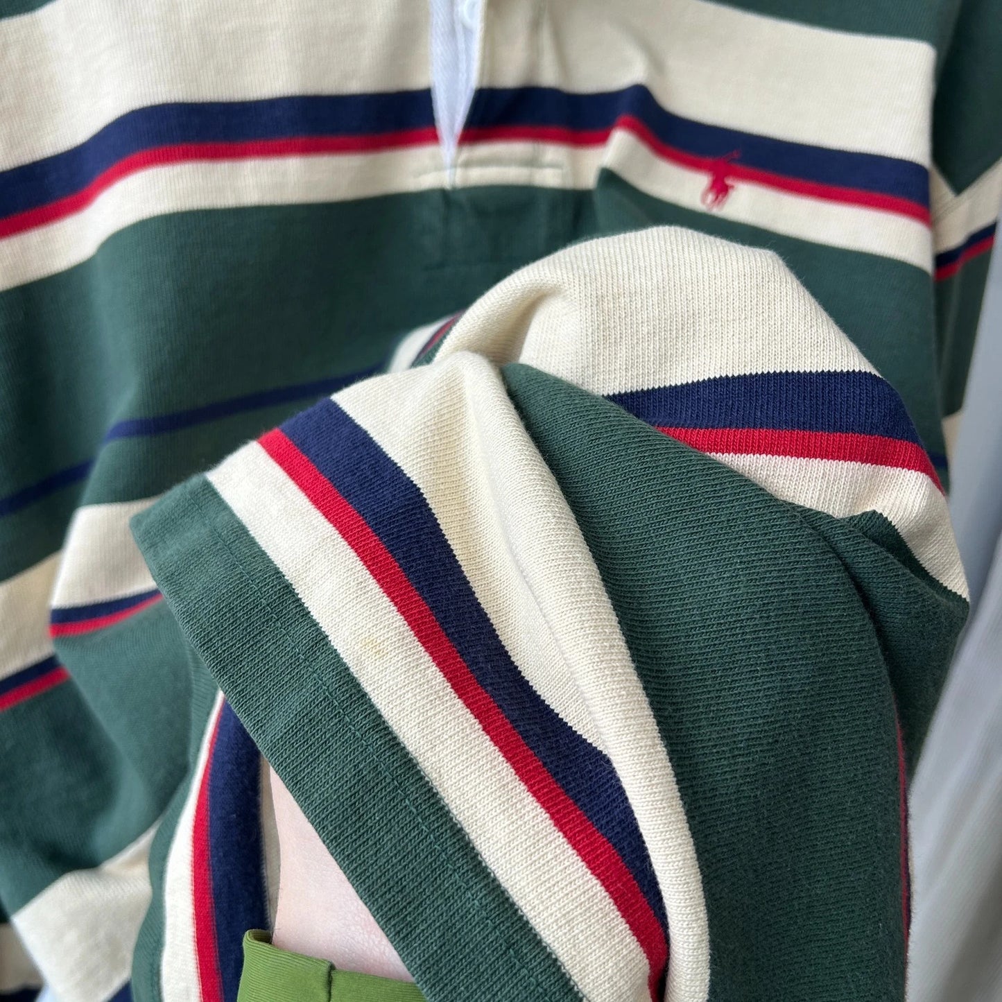 VINTAGE | Polo by Ralph Lauren Striped Sm Pony Rugby Shirt sz XL