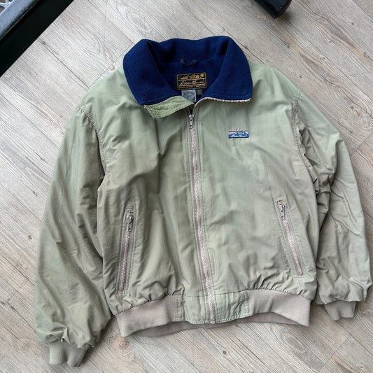 VINTAGE 80s 90s | Eddie Bauer Iridescent Faded Fleece Lined Jacket sz M