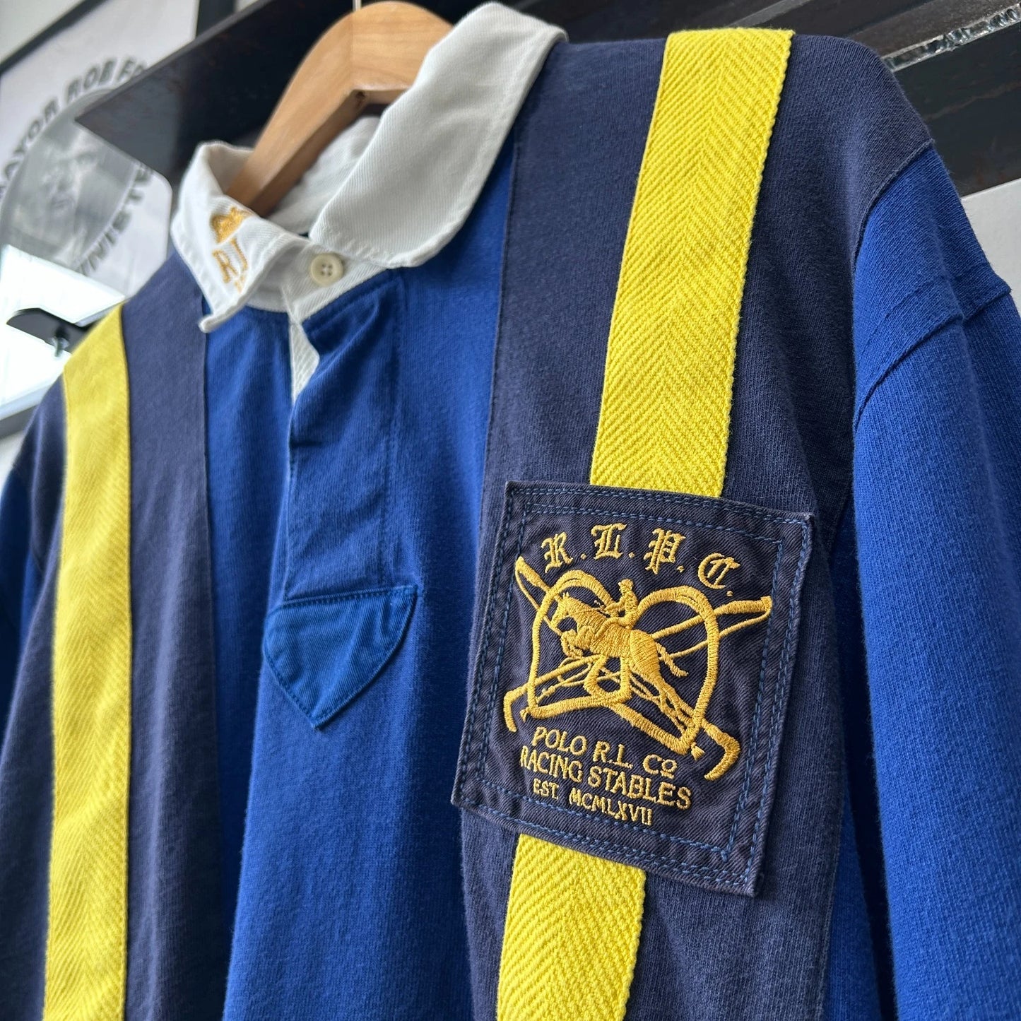 VINTAGE | Polo by Ralph Lauren R.L.P.C Jockey Club Striped Rugby Shirt sz XXL