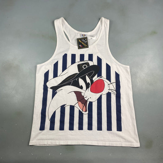 VINTAGE 90s Captain Sylvester Cartoon Sleeveless Tank T-Shirt sz Large Men Adult