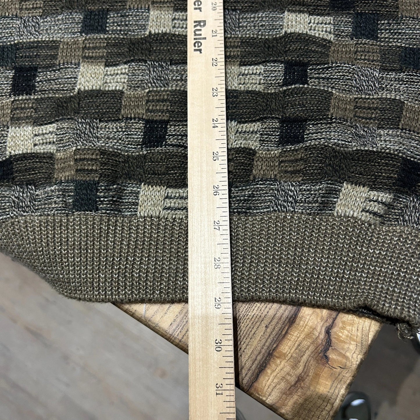 VINTAGE 90s | Serafini Earth Tone 3D Check Pattern Knit Sweater sz L