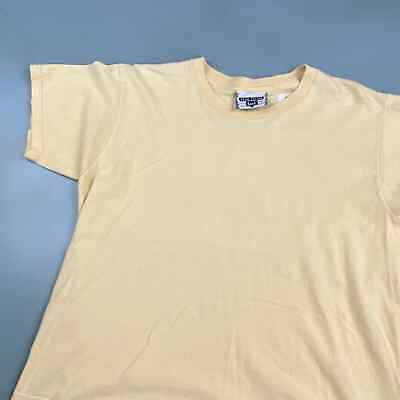 VINTAGE 90s Blank Faded Yellow Lee T-Shirt sz S-M Men Adult