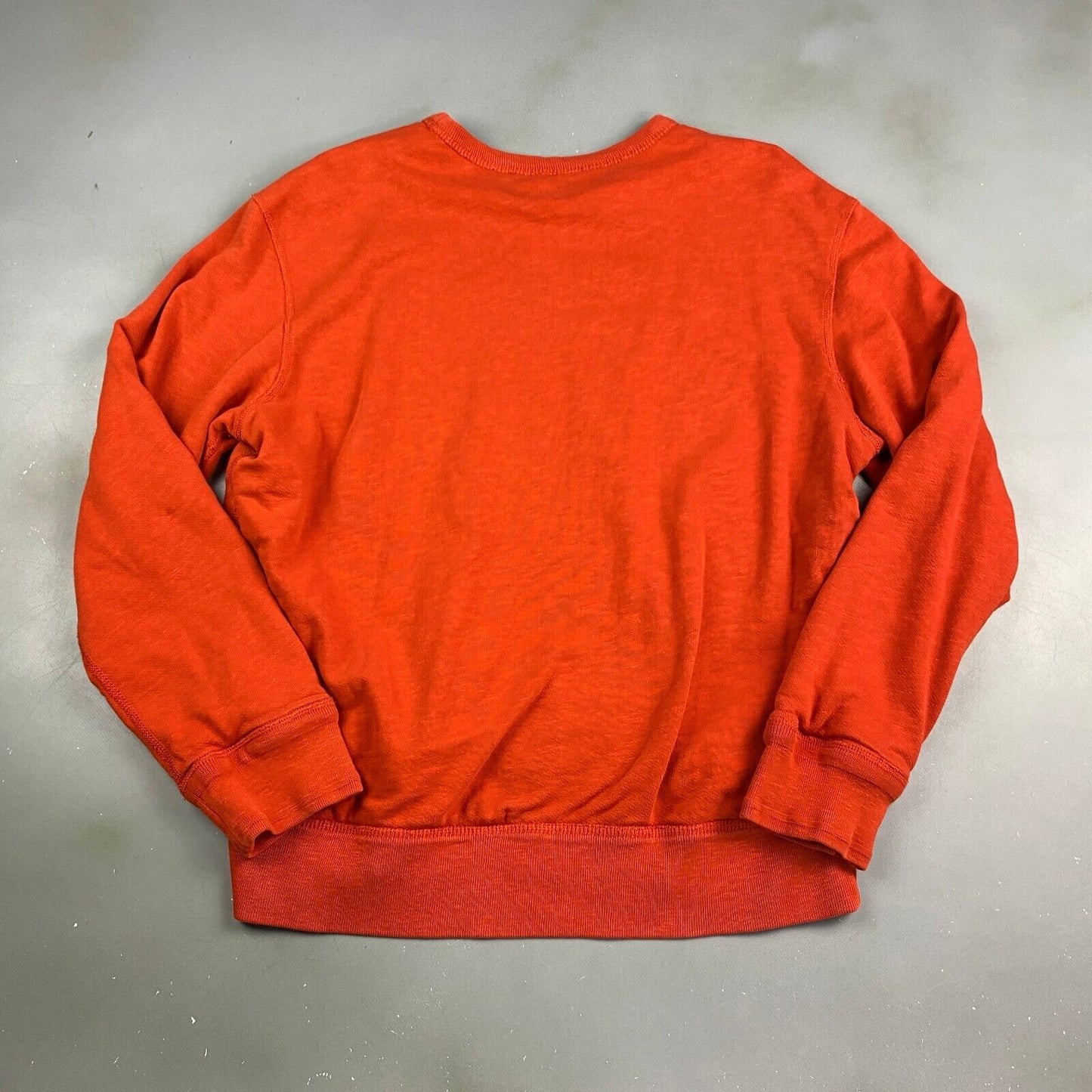 VINTAGE Ralph Lauren POLO Orange Thermal Lined Crewneck Sweater sz Large Adult