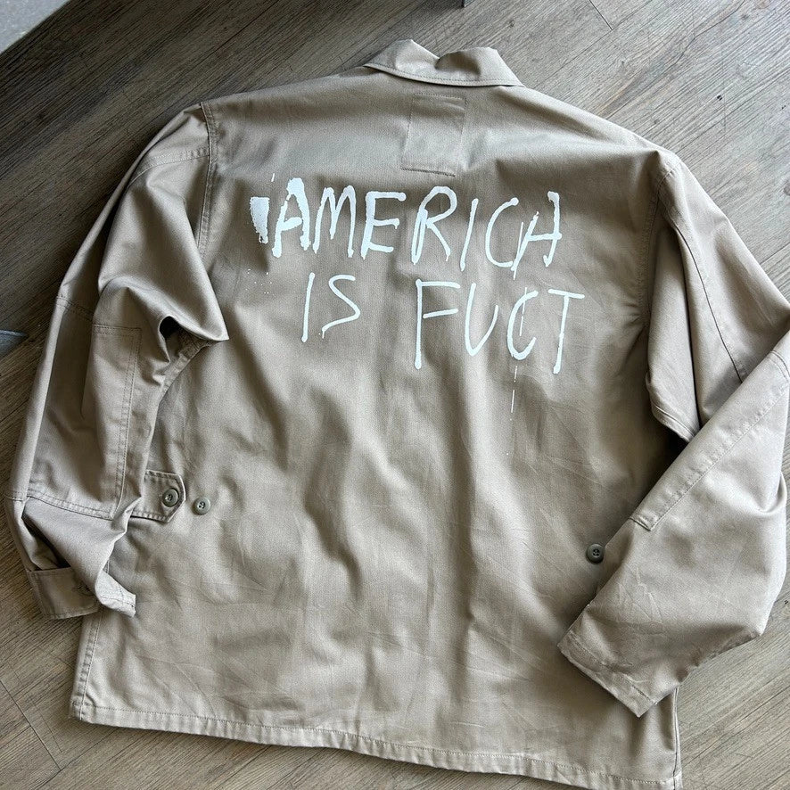 VINTAGE | America Is FUCT BDU Rothco Military Combat Jacket sz L