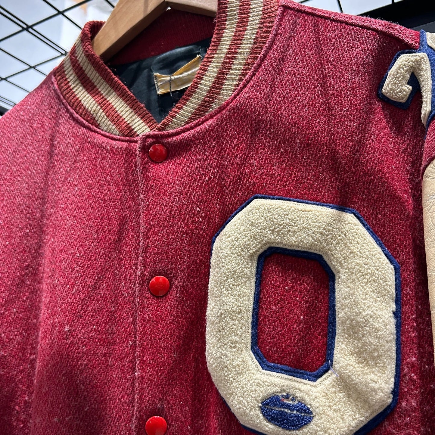 VINTAGE 1976 | Knights Chain Stitched Faded Letterman Varsity Bomber Jacket sz L