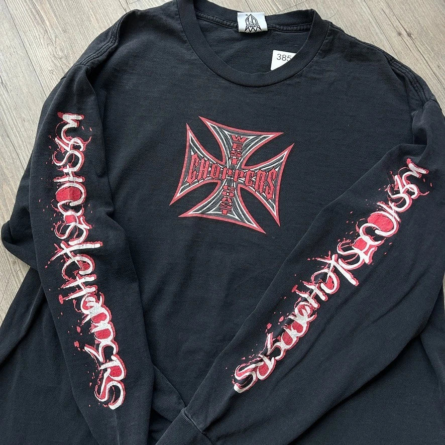 VINTAGE | West Coast Choppers Devil Ace Long Sleeve T-Shirt sz XL