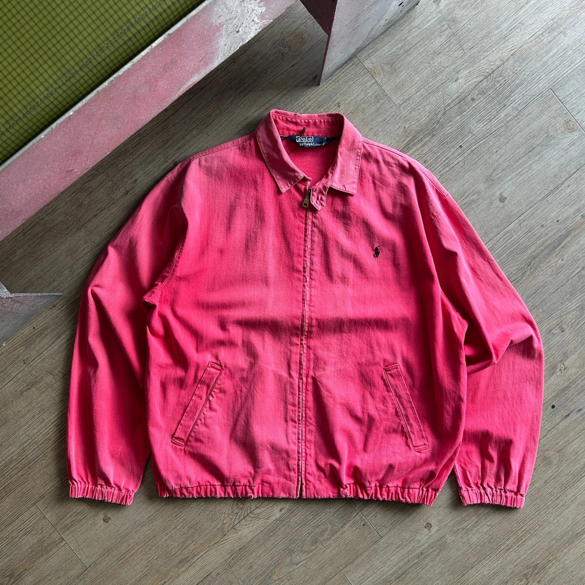 1990s | Polo by Ralph Lauren Sun Faded Pink Vintage Harrington Jacket sz M