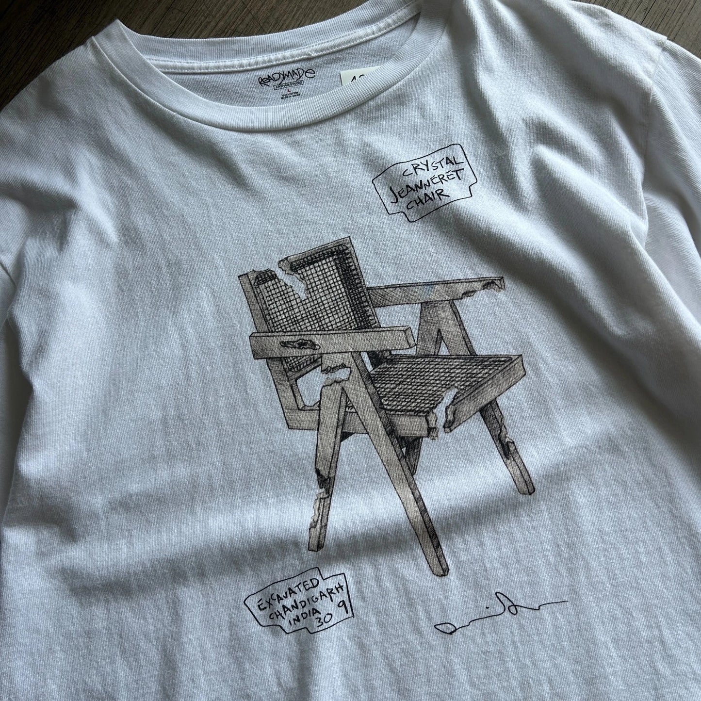Daniel Arsham Studio | Crystal Jeanneret Chair Readymade Art T-Shirt sz L